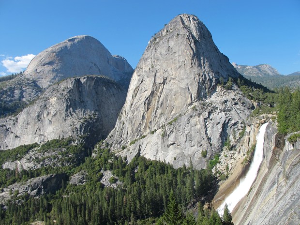 Half dome, Mt. Broderick (?) and Nevada Falls