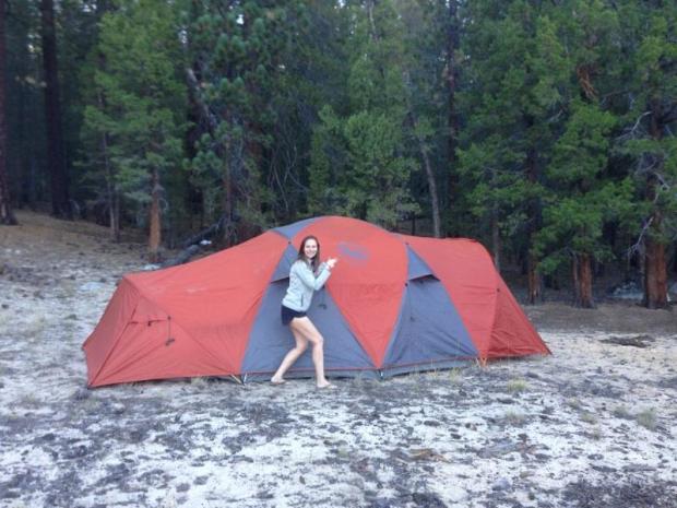 Our awesome new Big Agnes tent. We have a seed pod and were jealous of our friends when car camping so last year used our REI friends and family discount to pick up this bad boy. There are so many things that are so amazing about this tent!