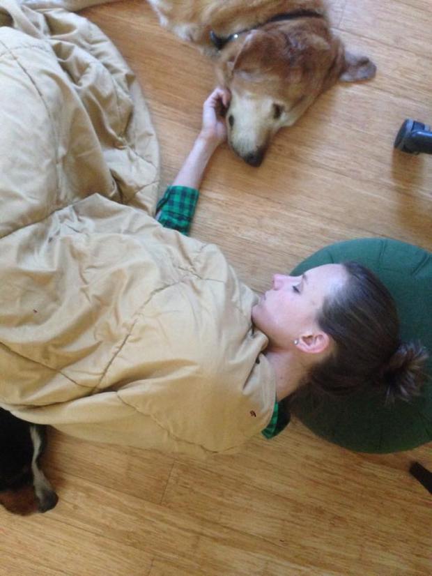 I earned a nap with the dogs after 5 months of party planning. I fell asleep on the floor with 8 guests watching football around me. Zonked.